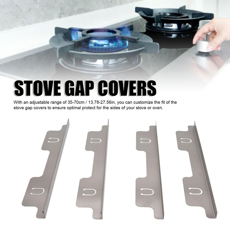 Stove Gap Covers, 1 Pair Stainless Steel Oven Side Gap