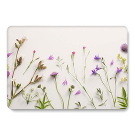 Bandless Case Compatible with MacBook Air 13 Retina 2018 2019 2020 Model A1932 A2179 M1, Plastic Hard Shell Cover Keyboard Skin for inch Touch ID - Purple Flower A2337/A2179/A1932 (Air 2018-2020)