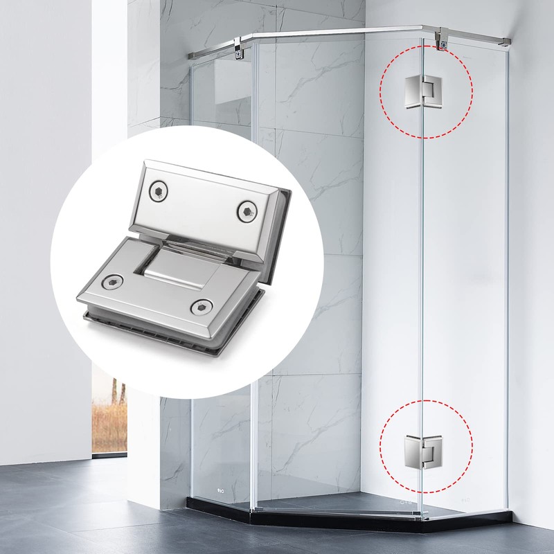 Heavy Duty Shower Glass Door Hinge,Solid One-Piece Precision Cast with