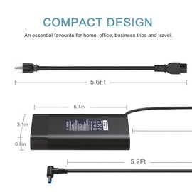 HotTopStar 200W Laptop Charger for HP Victus Gaming15 16 Omen 15 17 Pavilion Gaming 15 16 17 ZBook Fury Create Studio 15 17 G5 G6 G7 G8 G9 G10 TPN-DA10 L00895-003 L00818-850 Power Adapter