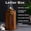 Bless-International Traditional-Handmade-Burner Wooden-Incense-Stick-Holder Ash-Catcher-Stand for-Aromatherapy-Meditation-Yoga (7 Inch Letter Box Wooden