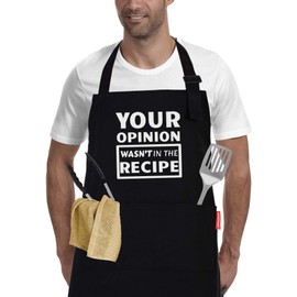 APRONPANDA Funny Cooking Aprons for Men and Women Chef, Adjustable BBQ Grill Apron with Pockets - Birthday, Thanksgiving, Christmas Gifts for Women, Wife, Husband, Mum, Dad