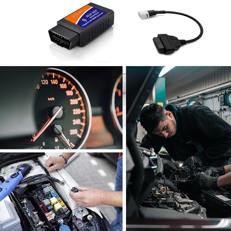 Comforty OBD2 Bluetooth Adapter (V1.5) + 4-Pin OBD2 Diagnostic Cable