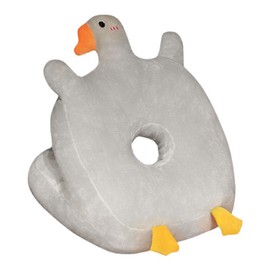 Nap Face Pillow Soft Breathable Plush Cool Double Sided Goose Shape Table Sleeping Pillow for Office Classroom Gray