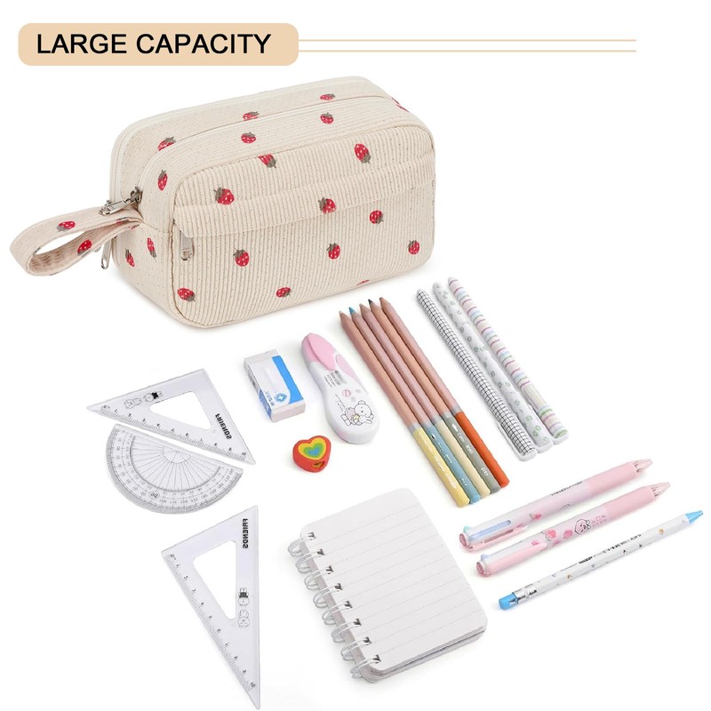 LOIDOU Girls Pencil Case Large Cute Stationery Pouch Pencil Bag
