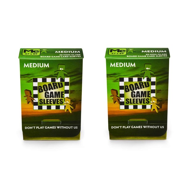 2 Packs Arcane Tinmen Non-Glare Board Game Sleeves 50 ct Medium Size Card Sleeves Individual Pack