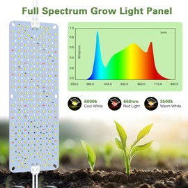 LPMZMBL 36W Ultra-Thin Panel Full Spectrum Grow Lights, 576 LEDs Plant Grow Light for Indoor Plants with Daisy Chain Function, Grow Lights for Seed Starting with 4/8/12H Auto On/Off Timer (3pcs)