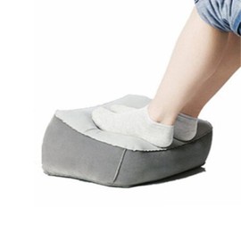 QIZHAN Comfortable Travel Air Foot Rest Foot Pillow for Swelling and Economic Class Syndrome Prevention for Airplanes, Bullet Trains, Buses, Offices, Home, Easy Inflation, Portable and Convenient