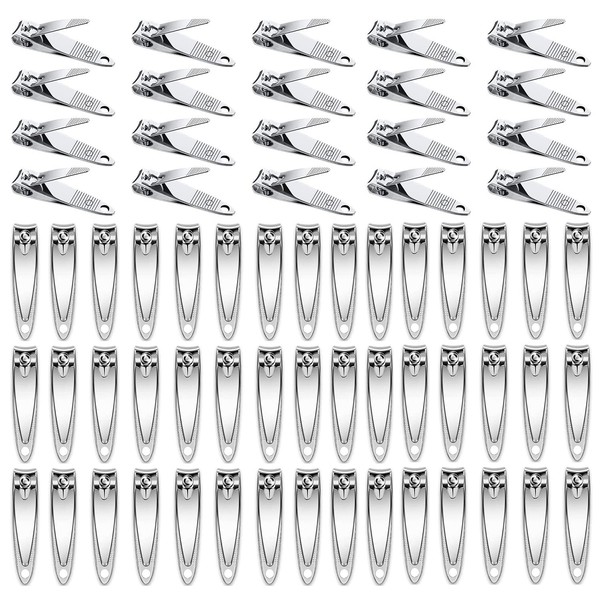 80 Pack Straight Nail Clippers Bulk,Sharp Blade Toe Nail Clippers Fingernail & Toenail Nail Clipper in Bulk,Nail Supplies Manicure Tools for Women Man Adult Homeless Care
