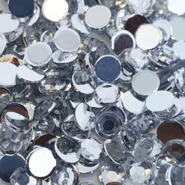 MajorCrafts® 120pcs 10mm Crystal Clear Flat Back High-Grade Acrylic Rhinestones Arts and Crafts Embellishments