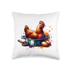Pi 3.14 Funny Chicken Pot Pie Throw Pillow
