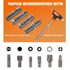 DIFFLIFE Screwdrivers Set with Case, 120-piece Includes Slotted, Phillips, Hex,