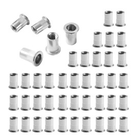 42pcs M8 Rivet Nuts, Stainless Steel, Blind Rivet Nuts, Flat Head Rivet Nuts, Fixing Rivet Nuts Set, Used for Metal Plates