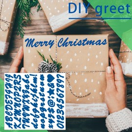 Llewyn 710 Pieces 10 Sheets Letter Stickers,Self Adhesive Waterproof Mailbox Numbers Stickers,Alphabet Decals for DIY,Bulletin Board,Window,Door,Sign,Bike,Car,Laptop,Scrapbook (Blue, 1 Inch)