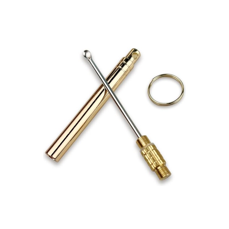 Folding Brass Ear Wax Removal Tool - Portable Ear Pick