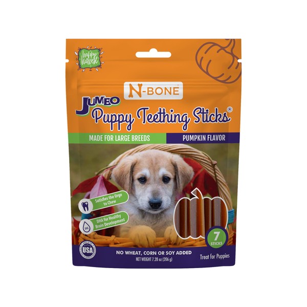 N-Bone Puppy Teething Sticks Jumbo Pumpkin Flavor Harvest Version, 7