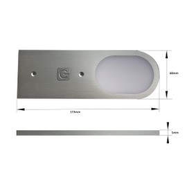 ACCE Aluminium under-unit lights, kitchen, furniture cabinet lights, supper thin, including converter a spotlight with touch sensor switch, dimmable, neutral white or warm white (warm white, set of 5)