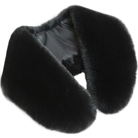WENLOOY Faux Fur Soft Warmer Collar Rabbit Fur Collar Shawl Wrap Stole Fake Collar Coat Accessory