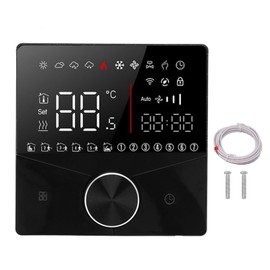 Kuuleyn Smart Thermostat, Programmable Home Thermostats, Smart Digital Thermostat LCD Color Display Precise Control Intelligent Temperature Controller(Black)