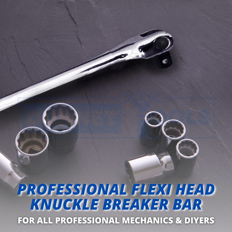Dunnet Tools 15" 3/8" Drive Knuckle/Power/Breaker Bar Chrome Vanadium Steel