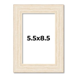 5.5x8.5 Frame White Barnwood Picture Frame - Modern Frame Includes UV Acrylic Shatter Guard Front, Acid Free Foam Backing Board, Hanging Hardware Wood Certificate Frame Wall Frames for Family Photos