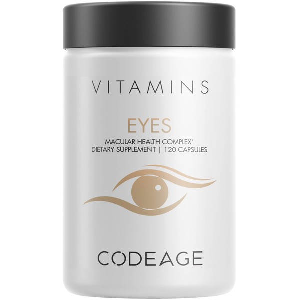Codeage Eyes Vitamins - AREDS 2 Vitamins Formula Supplement - Astaxanthin, Lutein, Zeaxanthin, Meso-Zeaxanthin, Zinc, Phospholipids, Marigold, Eyebright - Eye Health - Vegan, Non-GMO - 120 Capsules