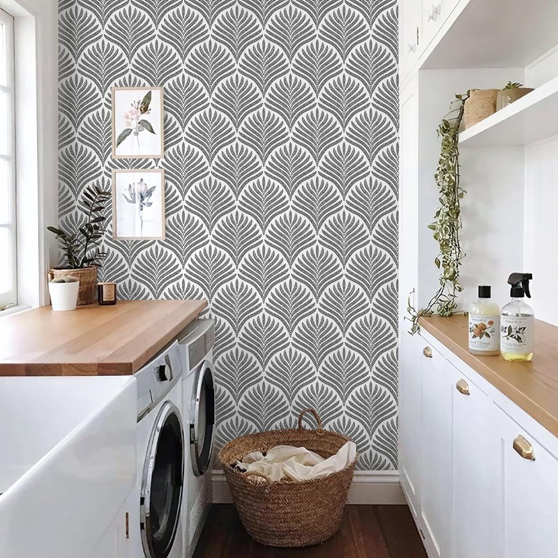 Black and White Wallpaper Peel and Stick Wallpaper Boho Modern