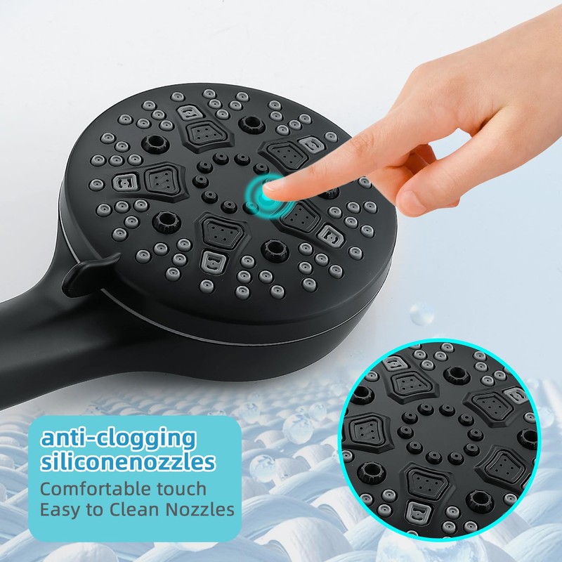 Matte Black Shower System - Dual Shower Head with Handheld
