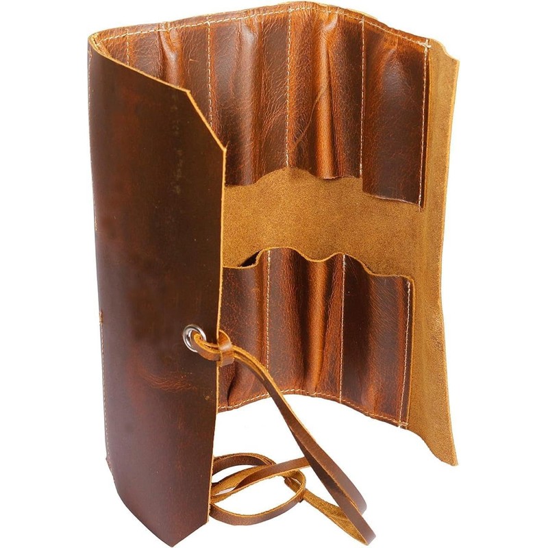 Militaria Stuffs Leather Tool Roll Up Pouch (10 Slots) -