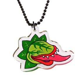 Little Shop of Horrors Audrey 2 Statement Double Sided Pendant Ball Chain Necklace, Musical Theater Kid Stocking Stuffer, Funny Detailed Costume Jewelry