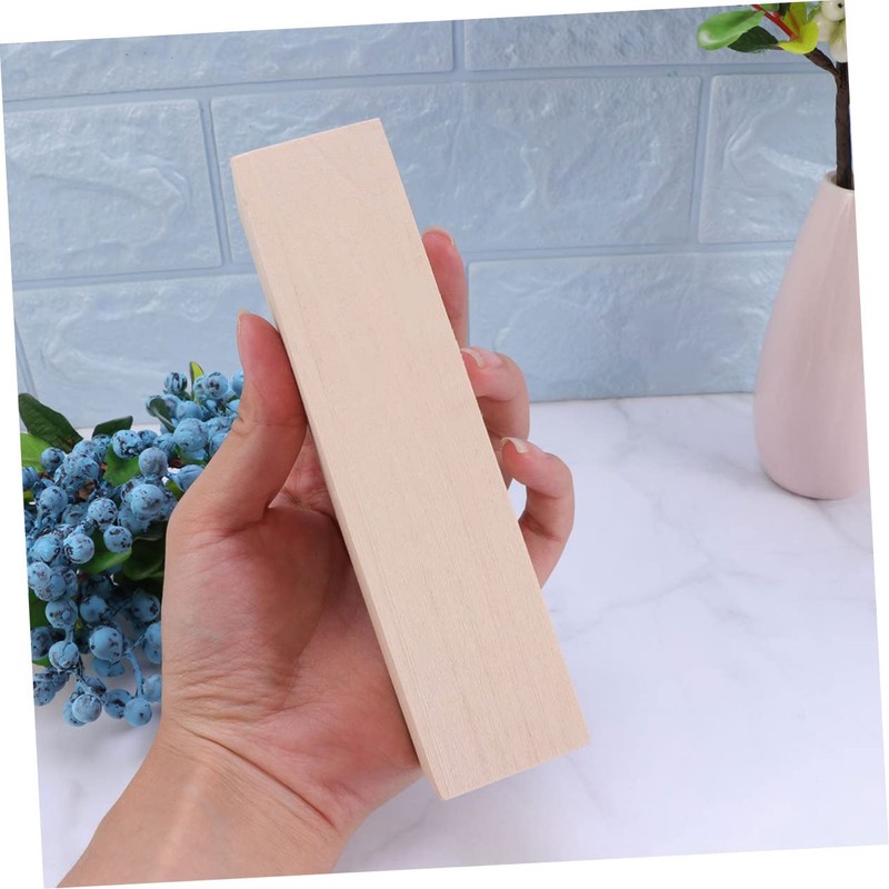 jojofuny DIY Handmade Small Wooden Block Craft Natural Basswood Plank