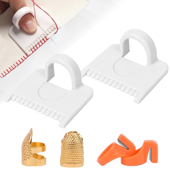 Sewing Template Kit for Even Stitching, with 2Pcs Sewing Thimble