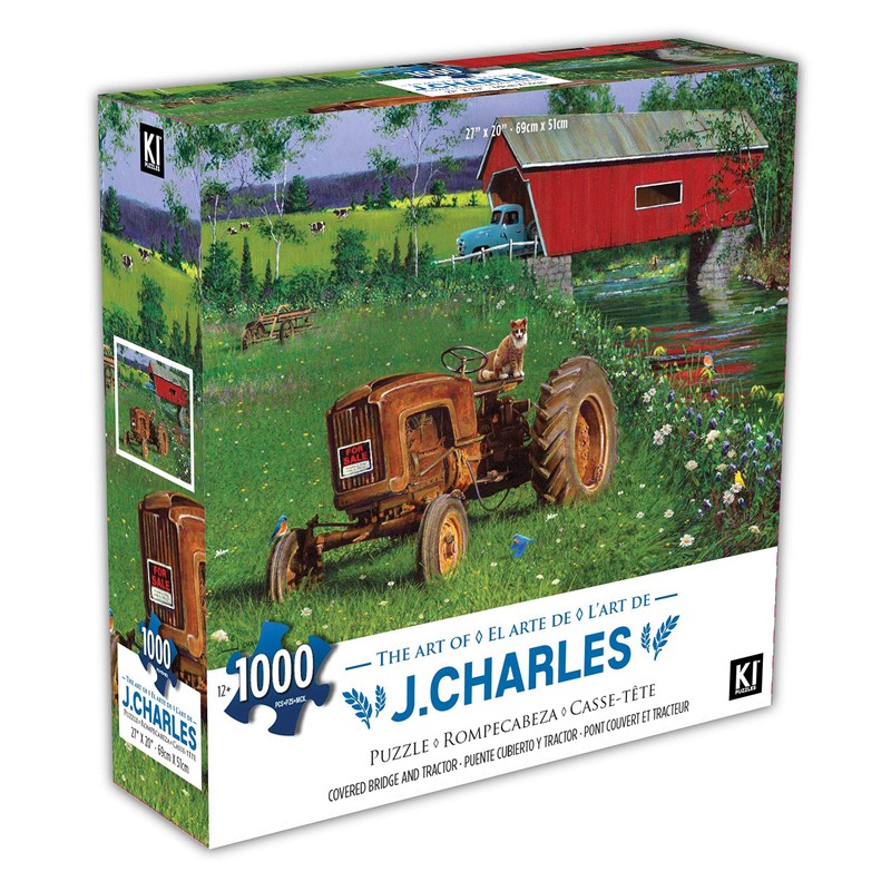 1000 Piece Puzzle for Adults J. Charles Covered Bridge and