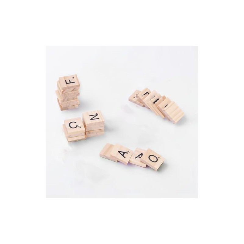 100 PCS Wood Letter Tiles Wooden Tiles