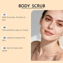 Exfoliante corporal de cúrcuma, exfoliante de azúcar para una piel más suave, exfolia/nte corporal blanqueador de cúrcuma, exfolia/nte corp/oral hidratante natural con manteca de karité. (1PCS)