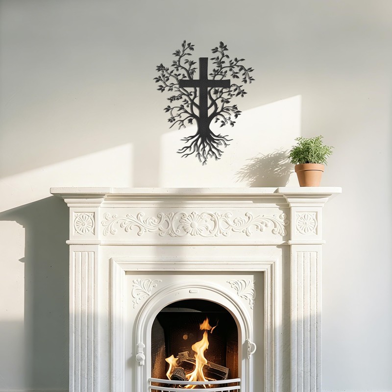 Wall Cross Sculpture Tree of Life Design