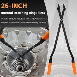 Sunluway 1489-26" Internal Retaining Ring Pliers, Large Snap Ring Pliers with Straight Tips for GM 5L40, 5L50, 6L50, 6L80 and 6L90 Transmissions, Heavy-duty Snap Ring Removal Pliers