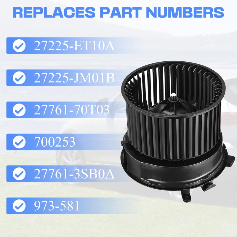 HVAC Heater Blower Motor and Resistor Fan Assembly Compatible with