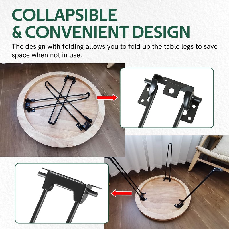 MYFULLY 4Pcs Folding Hairpin Table Legs | 16.5 Inch Hairpin