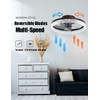 Low Profile Ceiling Fan with Light, 19.7" Flush Mount with