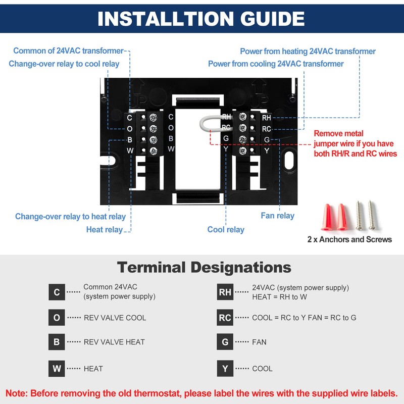 ELECTECK Non-Programmable Digital Thermostat for Home, up to 1 Heat/1