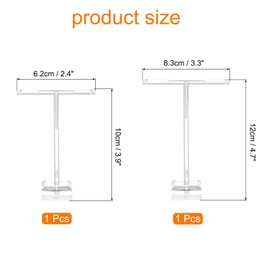 uxcell Earring Display Stands, 2pcs Earring Holder T Bar Earring Organizer Earring Display Storage Rack for Necklaces Bracelet Photography Prop, Clear