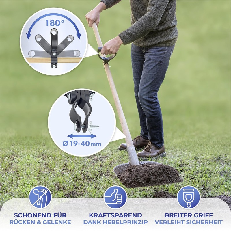 Maximex Universal-Griff, 180°schwenkbarer Griff erleichtert die Arbeit, Gelenk- & rückenschonend
