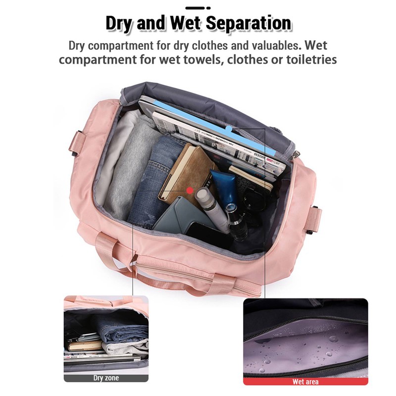 Sports Gym Bag Duffel Bag with Shoe Compartment Weekender Travel