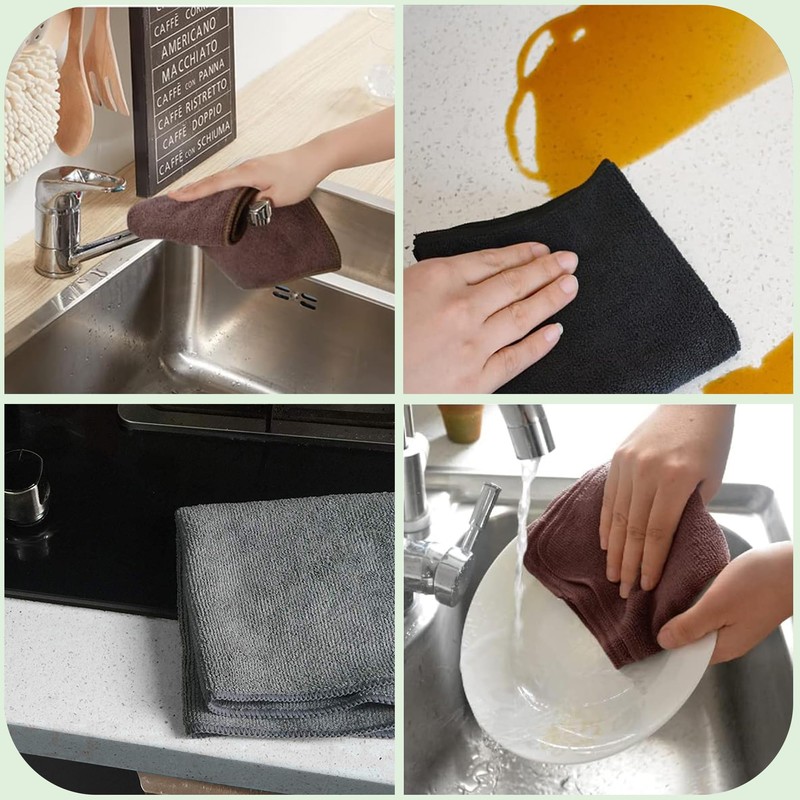 HIDMD Microfibre Cleaning Cloth, Microfiber Reusable Cleaning Cloths Washable Cloth,