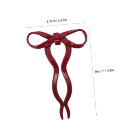 FRCOLOR 4pcs U Shaped Bow Hair Pins Patterned Clips for Women Lightweight Comfortable Stylish Hair Accessories for Daily Wear Parties Special Occasions