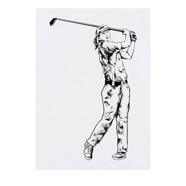 'Golf Lady' Temporary Tattoo - Water Resistant, Skin-Safe, Non-Toxic Transfer (TO00071059)