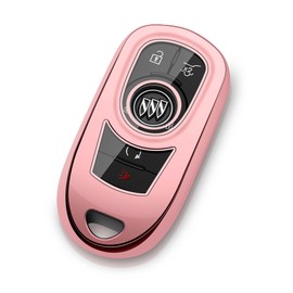 Tengare Buick Key Fob Cover Car Key Protector Case Key Chain Holder Accessories Pink