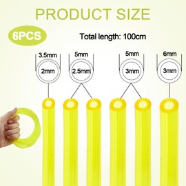 6pcs Fuel Hose Set 2 x 3.5 mm, 2.5 x 5 mm, 3 x 5 mm, 3 x 6 mm, Fuel Hose Kit, Fuel Hose for Chainsaws and 2-Stroke Small Engines, 1.5 m Long, Various Sizes for Versatile Applications