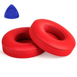 Yizhet 1 Paar Ersatz Ohrpolster Kompatibel mit Beats Solo 2 Solo 3 Wireless Bluetooth Kopfhörer mit Premium Memory-Schaum & Proteinleder (Rot)